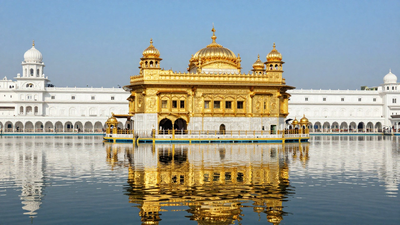 Golden Temple in Amritsar reflecting perfectly in the holy pool