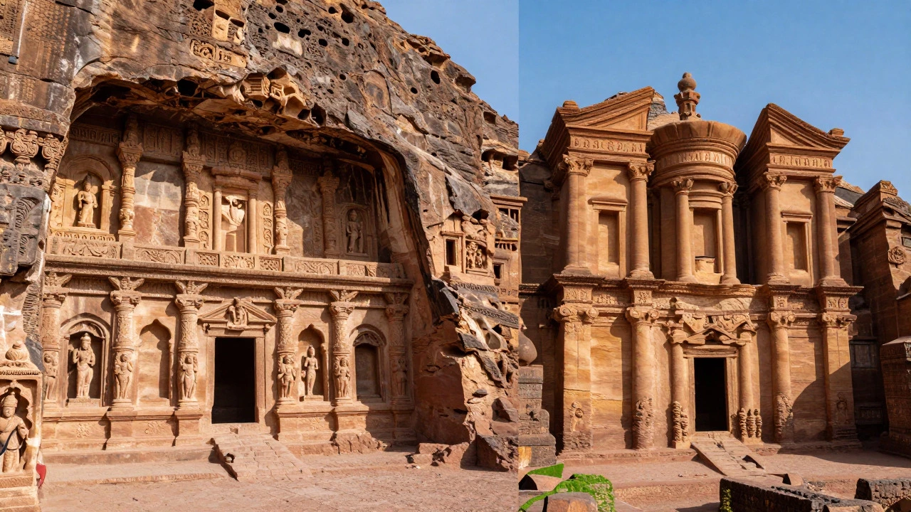 Comparison of rock-cut temples in India and Ethiopia