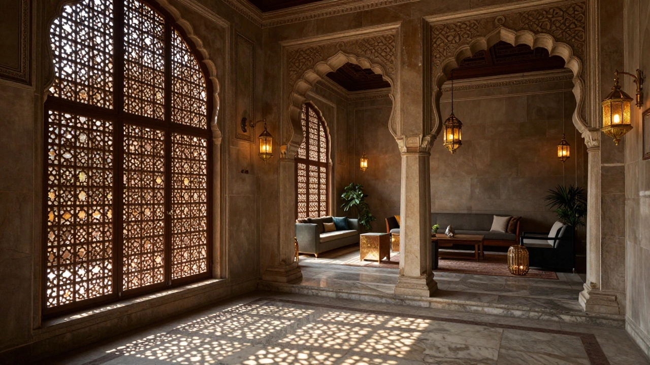 Indo-Saracenic heritage haveli interior in Hyderabad